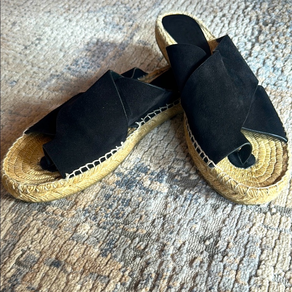 Vince Black Espadrille Sandals - Size 10